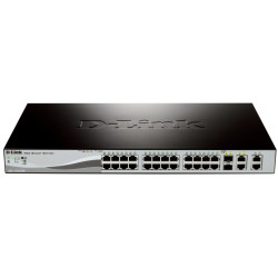 D-Link DES-1210-28P/B1A/C1A Настраиваемый коммутатор WebSmart с 24 портами 10/100Base-TX с поддержкой PoE, 2 портами 10/100/1000BASE-T, 2 комбо-портами 100/1000BASE-T/SFP