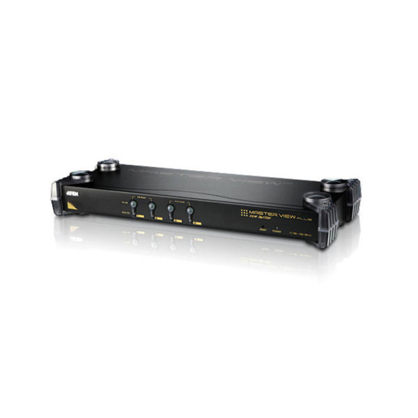 ATEN CS9134Q9-AT-G KVM Переключатель электронный 4-х портовый,1 user PS2+VGA => 4 cpu PS2+VGA, без шнуров, 1920x1440, 1U 19, ( нужны шнуры серии 2L-10.. ), OSD, каскад 64