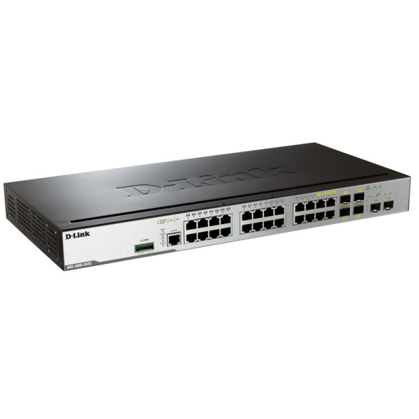 D-Link DGS-3000-26TC/A1A Управляемый коммутатор уровня 2 с 20 портами 10/100/1000 Base-T, 4 комбо-портами 10/100/1000BASE-T/SFP и 2 портами 10G SFP+