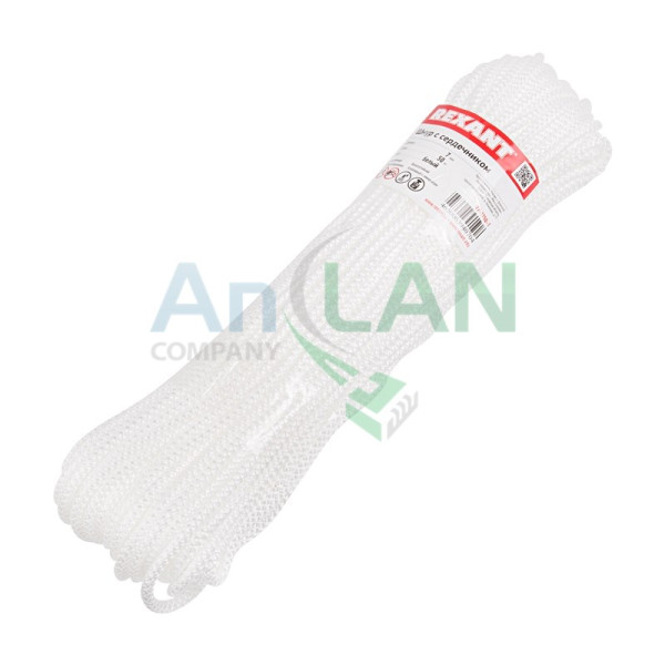 REXANT 77-1750-1 Шнур с сердечником 7мм 50м (белый)