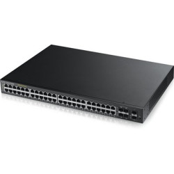 ZyXEL GS2210-48HP Управляемый PoE-коммутатор Gigabit Ethernet с 48 разъемами RJ-45 из которых 4 совмещены с SFP-слотами и 2 дополнительными SFP-слотами
