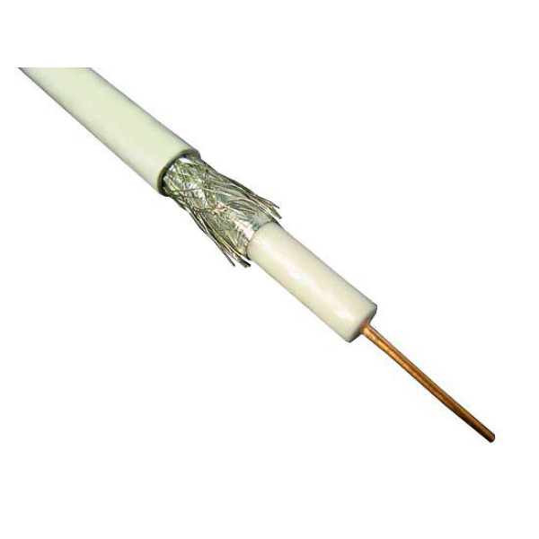 Hyperline COAX-SAT703N-WH-500 Кабель коаксиальный SAT703N, 75 Ом, жила - 17 AWG (1.13 mm, медь,solid), экран - фольга+оплетка (луженная медь, 45%), общий диаметр 6.6мм, изоляция PVC, белый (бухта 500 м)