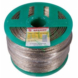 REXANT 09-5330 Трос стальной в ПВХ изоляции d=3.0 мм, катушка 200 метров