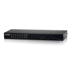 ATEN/ALTUSEN KH1516Ai-AX-G Переключатель, электрон., KVM, 1 local user PS2/USB+VGA+1 IP user =>16 cpu (PS2/USB/Sun+VGA)/RS232, без модулей, 1600x1200 60Hz (30м), 1U 19, исп.спец.модули и UTP, OSD, каскад 256