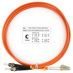 Cabeus FOP-62-LC-ST-1,5m Шнур оптический duplex LC-ST 62,5/125 mm 1,5м LSZH