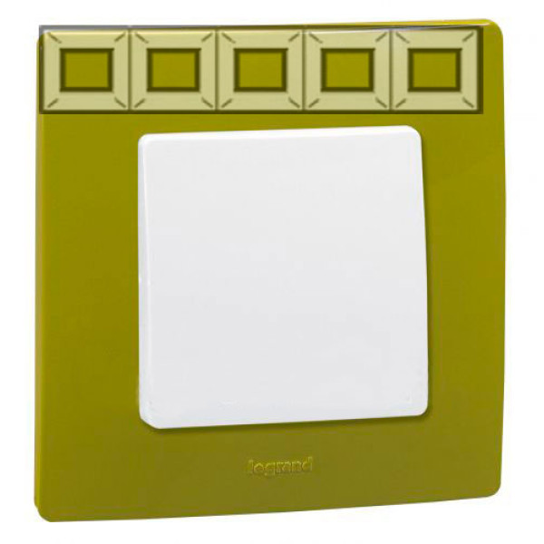 LEGRAND 672545 Рамка 5 постов, зеленый папоротник, ETIKA