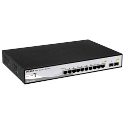D-Link DGS-1210-10P/C1A Настраиваемый коммутатор WebSmart с 8 портами 10/100/1000Base-T с поддержкой PoE и 2 комбо-портами 100/1000Base-T/SFP