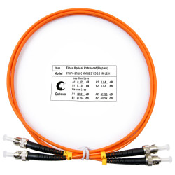 Cabeus FOP-62-ST-ST-1m Шнур оптический duplex ST-ST 62,5/125 mm 1м LSZHОдномодовые и многомодовые оптические патч-корды, ST/PC-ST/PC, дуплекс