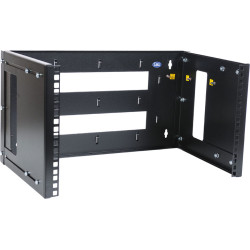 Кронштейн телекоммуникационный настенный 6U, регулируемая глубина 300-450 мм, цвет черный