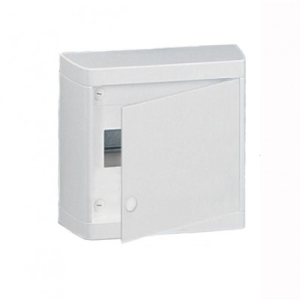 LEGRAND 601235 Nedbox Шкаф настенный 1ряд, 8 модулей, с белой дверцей, с клеммным блоком N+PE, IP 40, белый