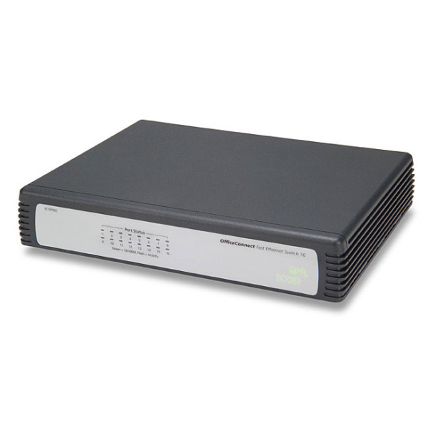 HP JD858A#ABB Коммутатор 1405-16, 16 ports 10/100 RJ-45, Auto MDI/MDIX, неуправляемый, настольный (замена 3C16792C)