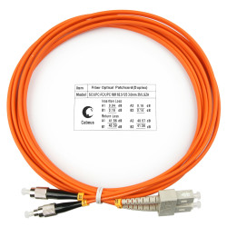 Cabeus FOP-62-SC-FC-3m Шнур оптический duplex SC-FC 62,5/125 mm 3м LSZH