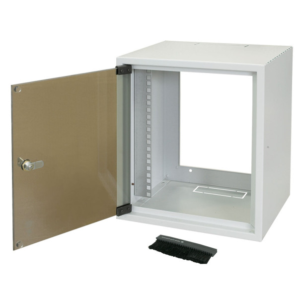 ZPAS WZ-3661-01-02-011 Шкаф настенный 10 серия SKI2, 7U, 355х310х260, уст. размер 236 мм, со стеклянной дверью, цвет серый (RAL 7035) (собранный)10 настенные шкафы серии SKI2