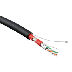 Hyperline SFTP4-C7-S23-IN/OUT-LSZH/PVC-BK-500 (SFTP4-C7-S23-OUT-PVC-BK-500) (SFTP4-C7-S23-OUT-FRPVC-BK-500) (SSTP4-C7-SOLID-OUTDOOR-500) (500 м) Кабель витая пара S/FTP, кат.7, 4 пары (23 AWG), одножил.(solid), внутр./внеш., LSZH/PVC, -40°C-+75°C, че..
