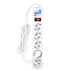 Power Cube SPG-B-6-WHITE Фильтр-удлинитель, 1.9 м, 5 розеток, 10А/2,2кВт, белый
