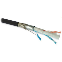 Hyperline RS-SF1-O (куски) Кабель интерфейса RS-485, 1х2х22 AWG (0.76 мм/7х0.254 мм), многопроволочные жилы (patch), SF/UTP, 120 Ом, морозостойкий, внутренний/внешний, PVC (UV), -55 °C - +70 °C, черный