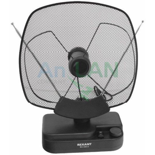 REXANT 34-0102-2 RX-102-2 антенна комнатная VHF, UHF, 47-860 MHz с усилением 36dB