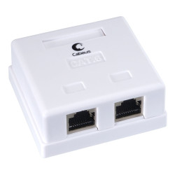 Cabeus WS-8P8C-Cat.6-SH-2 Розетка компьютерная RJ-45(8P8C), категория 6, экранированная, двойная, внешняя, Krone type