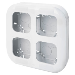 LEGRAND 782294 Блок установочный 4 поста, накладной монтаж, белый, Quteo