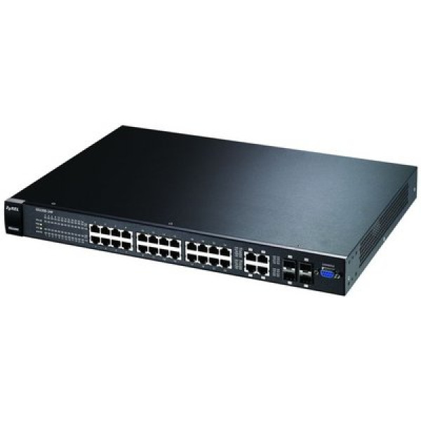ZyXEL GS2200-24P 24-портовый управляемый PoE-коммутатор Gigabit Ethernet с 4 SFP-слотами совмещенными с разъемами RJ-45