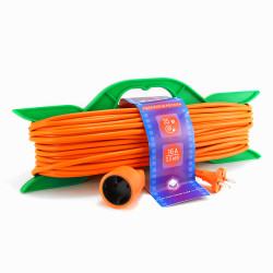 Power Cube PC-B1-R-35 Удлинитель на рамке, 16А., 1 розетка, 35 м., 2*1.50мм2, оранжевый