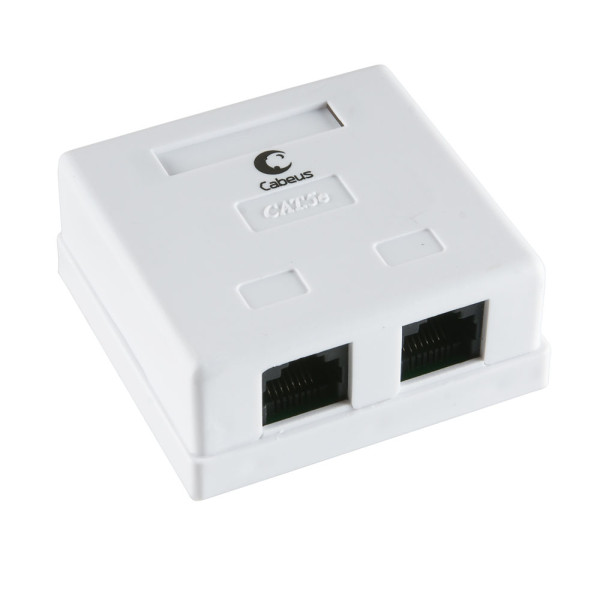 Купить Cabeus WS-8P8C-Cat.5e-2 Розетка компьютерная RJ-45, категория 5e, двойная, внешняя, Krone type Cabeus WS-8P8C-Cat.5e-2 Розетка компьютерная RJ-45, категория 5e, двойная, внешняя, Krone type