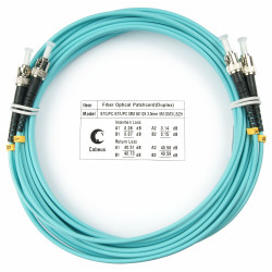 Cabeus FOP-50-ST-ST-5m Шнур оптический duplex ST-ST 50/125 mm OM3 5м LSZH