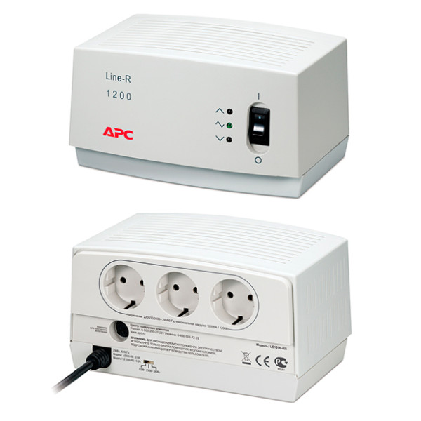 APC LE1200-RS Стабилизатор напряжения Line-R 1200ВА Автоматический регулятор напряжения, (3) Schuko Outlets, 230В