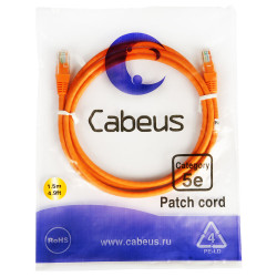 Cabeus PC-UTP-RJ45-Cat.5e-1.5m-OR Патч-корд UTP, категория 5e, 1.5 м, неэкранированный, оранжевый