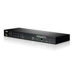 ATEN CS1716A-AT-G Переключатель, электрон., KVM, 1 user PS2/USB+VGA =>16 cpu PS2/USB+VGA, со шнурами USB 2х1,8м,, 2048x1536, 1U 19, исп,спец,шнуры, OSD, каскад 512
