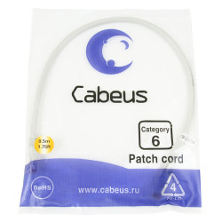 Cabeus PC-UTP-RJ45-Cat.6-0.5m Патч-корд UTP, категория 6, 0.5 м, неэкранированный, серый