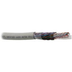 Teldor 7562025129 Кабель витая пара, неэкранированная U/UTP, категория 5, 25 пар (24 AWG), одножильный (solid), FR PVC, –30 °C - +70 °C, светло-серый