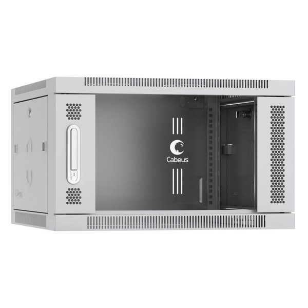 Cabeus SH-05F-6U60/45 Шкаф телекоммуникационный настенный 19 6U 600x450x368mm (ШхГхВ) дверь стекло