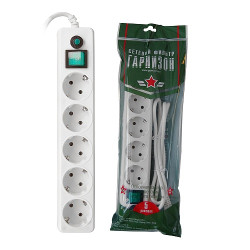 Гарнизон EHLW-5 Сетевой фильтр, 1.4 м, 5 розеток, белый