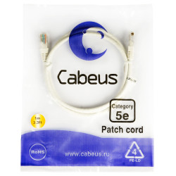 Cabeus PC-UTP-RJ45-Cat.5e-1m-WH Патч-корд UTP, категория 5e, 1 м, неэкранированный, белый