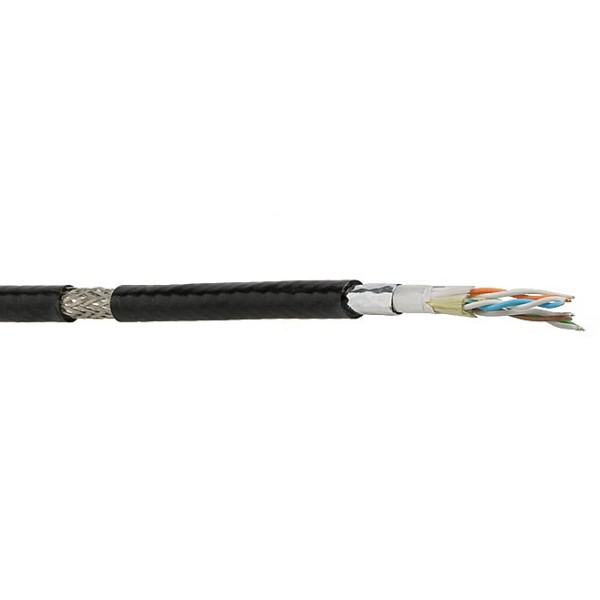 Belden 74004PU.00500 (куски) Кабель для сетей Industrial Ethernet, категория 7, 4 пары, 23 AWG (0,57 мм), одножильный (solid), S/FTP, (-40°С - + 80°С), PUR (Halogen free), черный