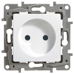LEGRAND 672220 Модуль розетки 2К, 10AX, с винтовыми зажимами, немецкий стандарт, белый, ETIKA