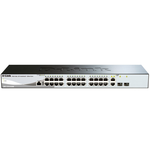 D-Link DES-1210-26/ME/B1A Управляемый коммутатор 2 уровня с 24 портами 10/100Base-TX и 2 комбо-портами 100/1000Base-T/SFP