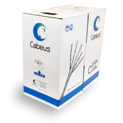 Cabeus FTP-4P-Cat.5e-SOLID-GY Кабель витая пара экранированная FTP (F/UTP), категория 5e, 4 пары 0,51мм (24 AWG), одножильный, экран - фольга (305 м)