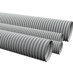 Экопласт 60116 Труба ПП гофрированная легкая, с зондом, цвет серый, диам. 16 мм (бухта 100м)