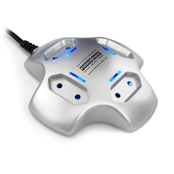 Power Cube PCM - 4S Настольный удлинитель mini., 4 розетки, серебро, 1.8 м.