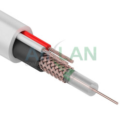 REXANT 01-4014 Кабель для видеонаблюдения KBK-B-1,5 + 2x0,75кв.мм, 200м., белый