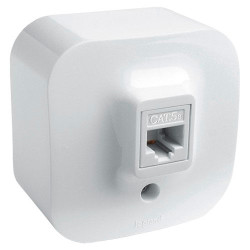 LEGRAND 782224 Розетка компьютерная, RJ-45, кат. 5e, UTP, автоматическое подключение с прокалыванием изоляции проводников, белая, Quteo