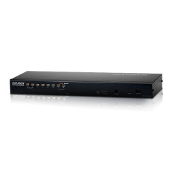 ATEN/ALTUSEN KH1508Ai-AX-G Переключатель, электрон., KVM, 1 local user PS2/USB+VGA+1 IP user => 8 cpu (PS2/USB/Sun+VGA)/RS232, без модулей, 1600x1200 60Hz (30м), 1U 19, исп.спец.модули и UTP, OSD, каскад 128