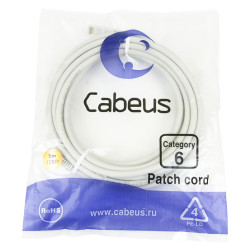 Cabeus PC-UTP-RJ45-Cat.6-5m Патч-корд UTP, категория 6, 5 м, неэкранированный, серый