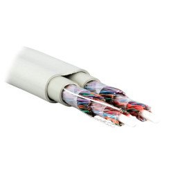 Teldor 7569225129W050T Кабель витая пара, неэкранированная U/UTP, категория 5, 50 пар (24 AWG), одножильный (solid), внутренний/внешний, FR-PVC, -45°C - +75°C, светло-серый