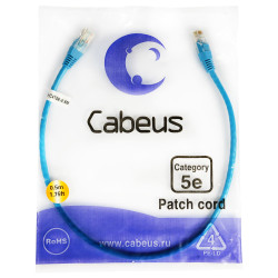 Cabeus PC-UTP-RJ45-Cat.5e-0.5m-BL Патч-корд UTP, категория 5e, 0.5 м, неэкранированный, синий