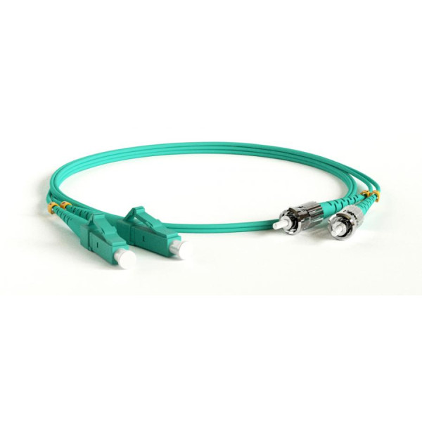 Hyperline FC-D2-503-LC/PR-ST/PR-H-10M-LSZH-AQ Патч-корд волоконно-оптический (шнур) MM 50/125(OM3), LC-ST, duplex, LSZH, 10 мОдномодовые и многомодовые оптические патч-корды, LC/PC-ST/PC, дуплекс