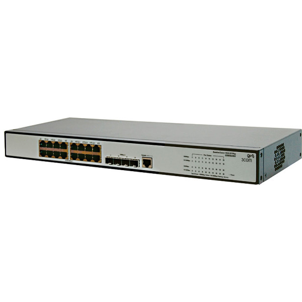 HP JE005A#ABB 1910-16G Коммутатор 20-Port (16x10/100/1000 RJ-45 + 4xSFP Web, SNMP, L3 static, single IP management up to 32 units, 19')(eq.3CRBSG2093)