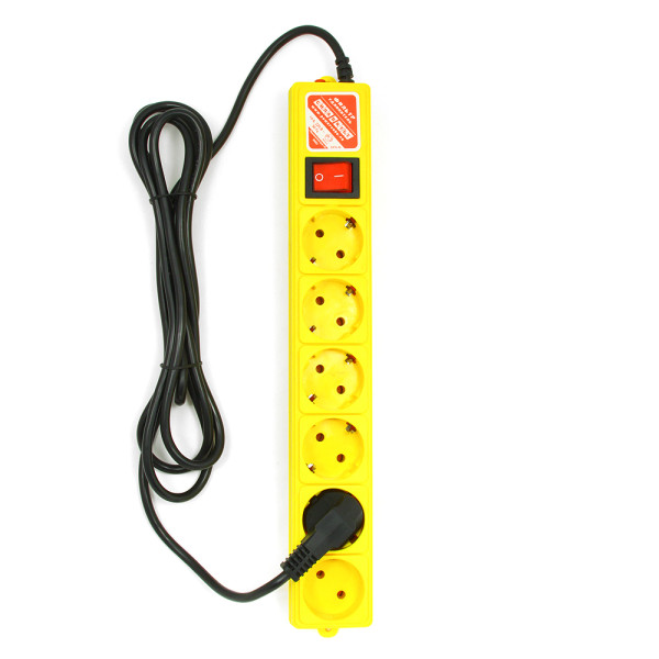 Power Cube SPG(5+1)-B-жо10 Фильтр-удлинитель, 3.0 м, 6 розеток, 10А/2,2кВт, желтый